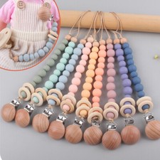 Dummy Clip Baby Boys Girls Pacifier Soother Chain Holder Strap Clips Silicone UK