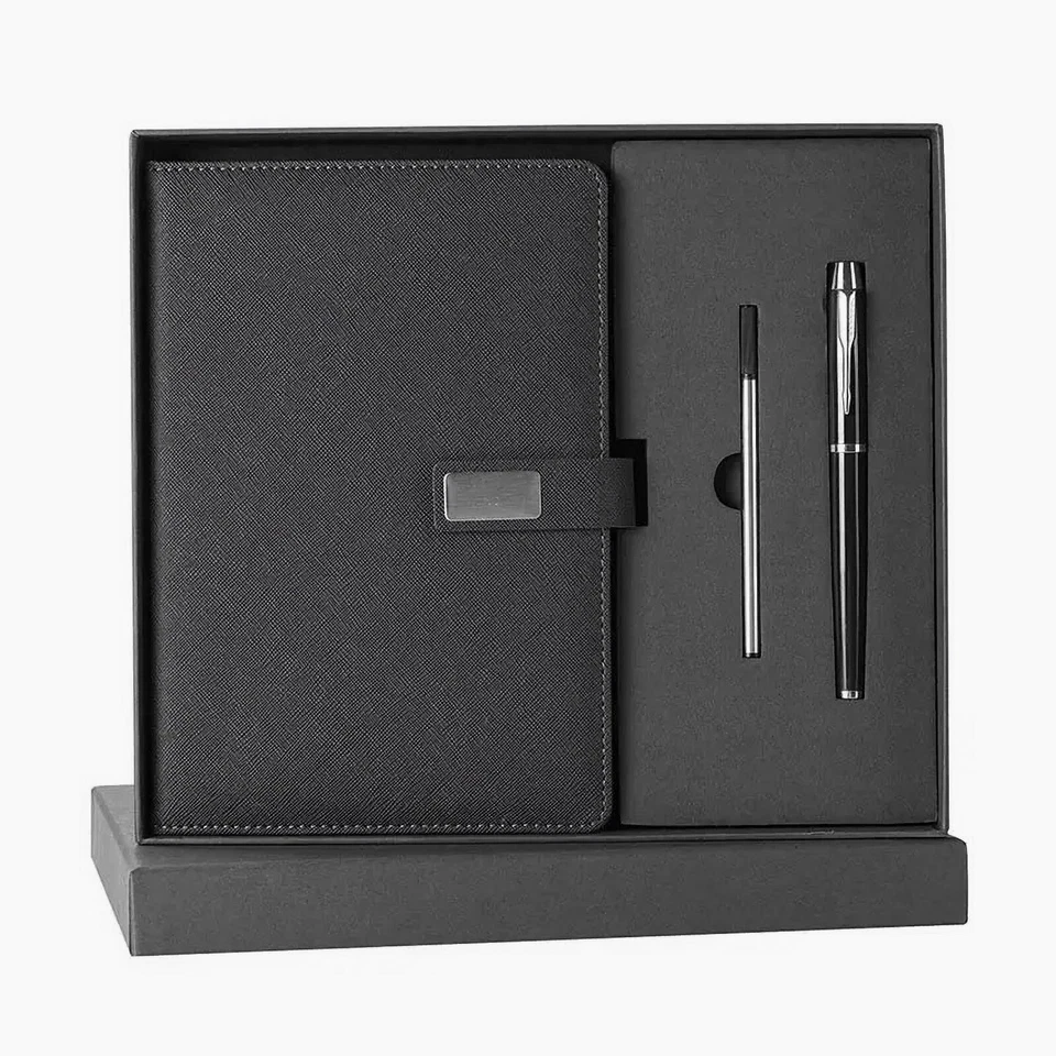 A5 Notizbuch Geschenk Set: Pu Leder und hochwertiger Kugelschreiber - Bild 2 von 4