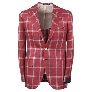 red windowpane sport coat