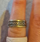 Vintage Estate Ring Sterling Silver & 14K Apx Size 5 Or 5.5 Women