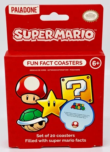 Super Mario Fun Fact Coasters Nintendo Set of 20 Coasters Super Mario