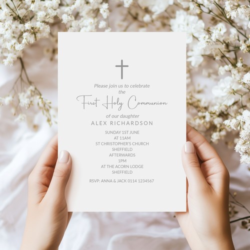 Personalised First Holy Communion Confirmation Christening Baptism Invitations - Picture 24 of 25