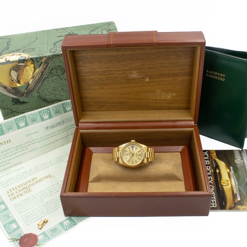 Mens Rolex OP Day-Date President 18038 Champagne Dial 36mm Full Set #W145963-1