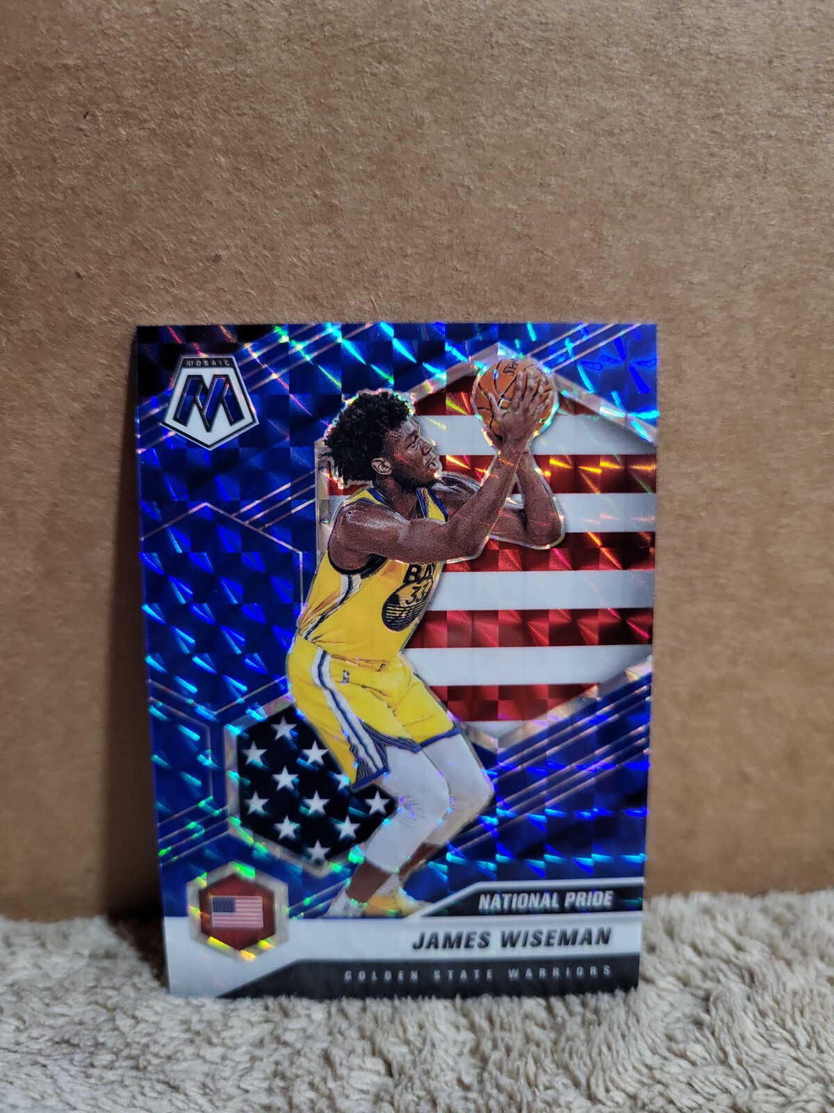 2020-21 Panini Mosaic James Wiseman RC National Pride Blue Prizm /99 Warriors