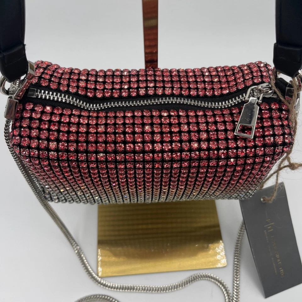 Bolso de Hombro Expressions NYC Estrás Cuero Vegano/Correa de Cadena Color ROSA NUEVO CON ETIQUETAS Foto 4 de 4