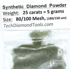 TechDiamondTools Diamond Powder 80 Grit 180-150 Microns, 25 cts = 5 Grams