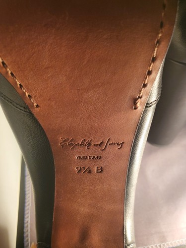 Elizabeth and James, Black Leather size 9.5 US Stylish Platform Pumps - Picture 5 of 7