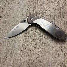 Buck 327 Nobleman Pocket Knife Frame Lock Plain Edge Blade 2022 Syngenta Stamped