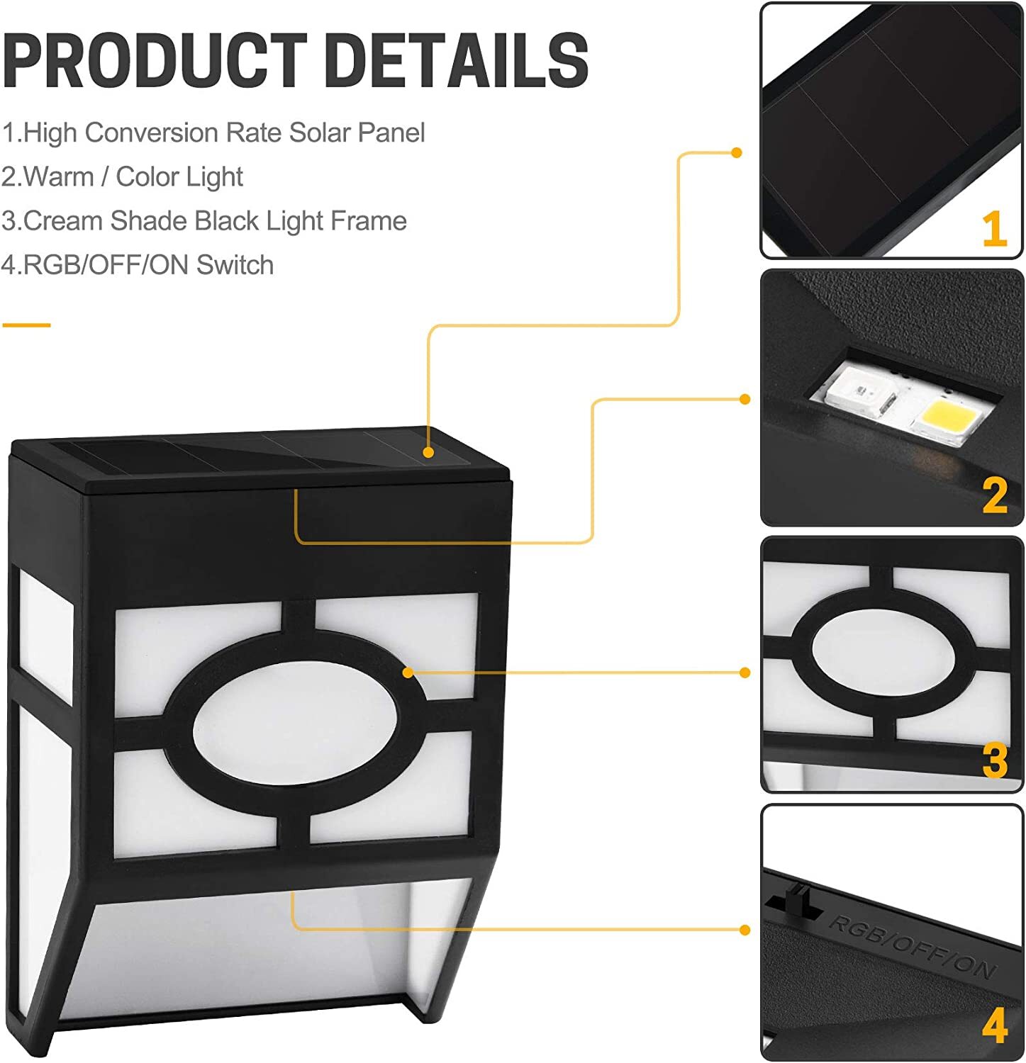 8 Pack Solar Deck Lights LED Fence Solar Lights Waterproof for Garden Patio Step