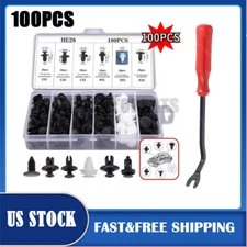 For Ford 100Pcs Bumper Hood Clips-Retainer Rivet-Fastener-Fender Push Pin USA*