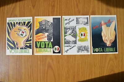 LOT 4 POSTKARTEN ABSTIMMUNG FLI LIBERAL NICHT GEREIST SUBALPINA WW