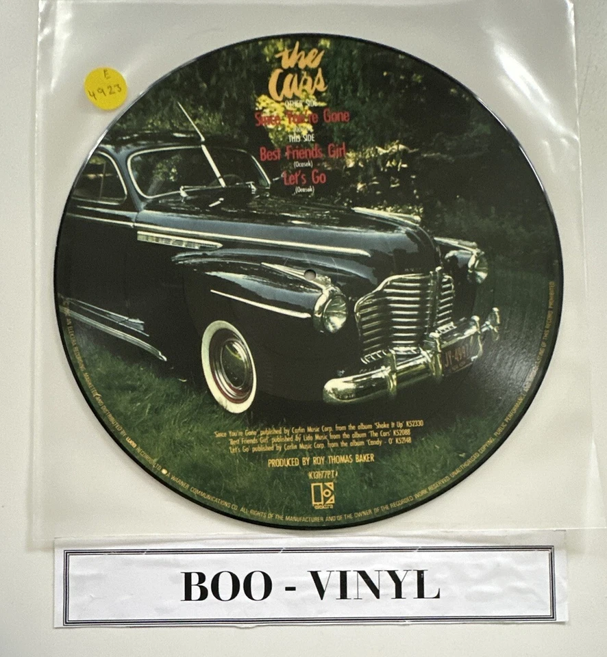 The Cars. Since You're Gone. 12"Vinyl Single Picture Disc 1982 EX / EX Condition - Image 4 of 4