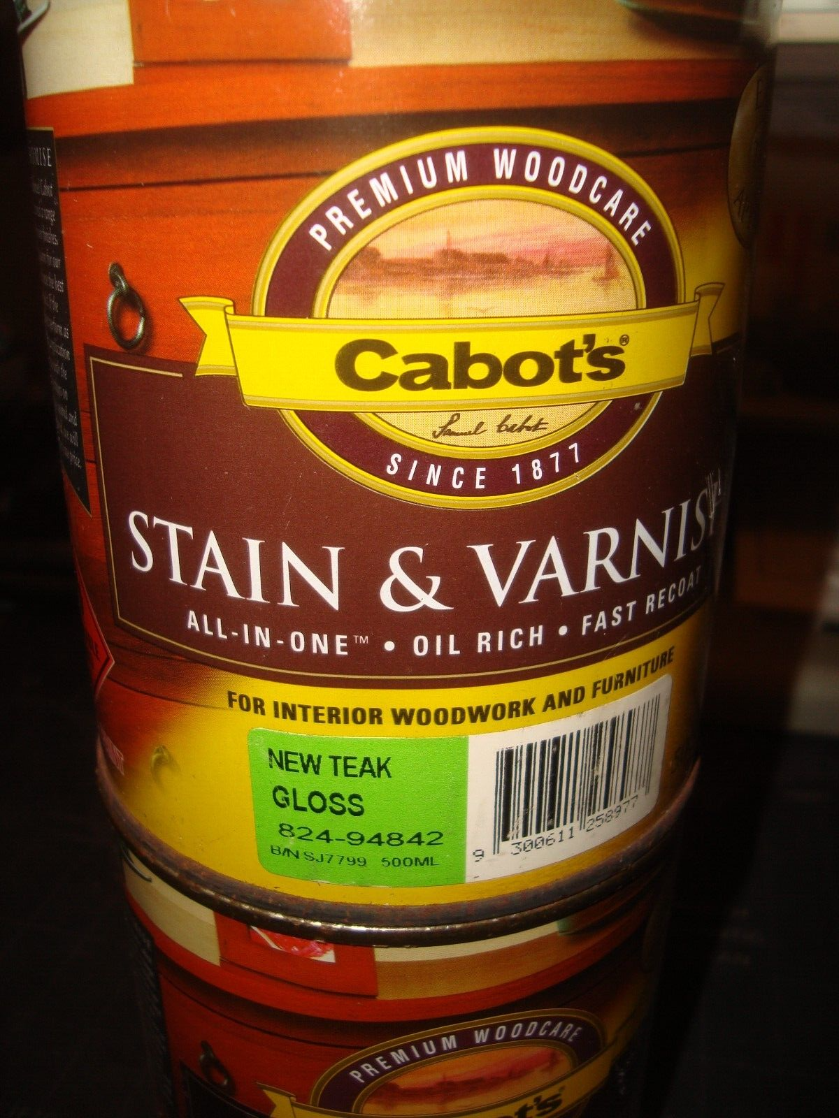 CABOTS 500ml VINTAGE Stain & Varnish "New Teak" "GLOSS" PICK UP ONLY