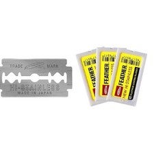 30 Feather Double Edge Razor Blades Platinum Coated Hi-Stainless Steel Japan