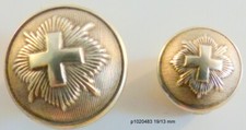 2 BOUTONS Anciens . 19 /13 mm . MILITAIRE ?fab: AM et Cie . Uniformes SECOURS ?
