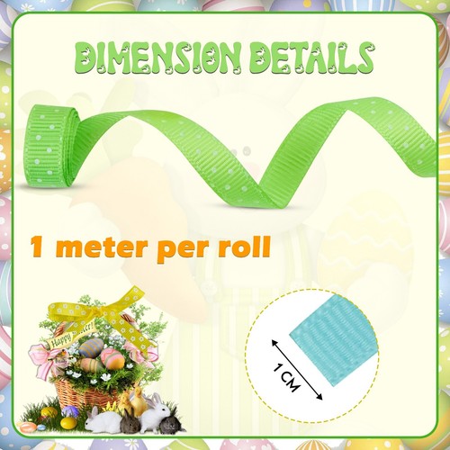 Easter Ribbons for Gift Wrapping, Bonnet Decor, DIY Bows Craft, Polyester Ribbon - Picture 59 of 92