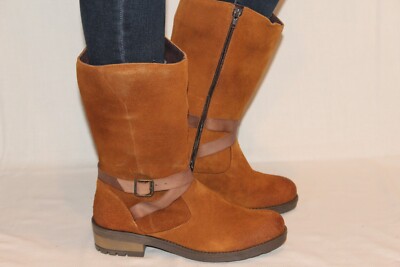 NEW! NIB! ERIC MICHAEL Suede Leather Harness ASPEN Buckle Moto Biker Boots EU40