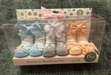 Little Me Booties Headwrap sets size 0-12 M