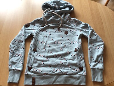 Naketano Sweatshirt Hoodie Damen blaugrau Vögel Gr. M