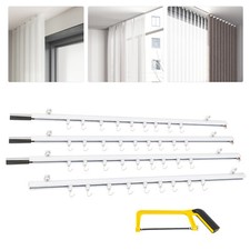 Curtain Track w/ Hooks 9ft-12ft Aluminium Ceiling Mount Curtain Tracks Scalable