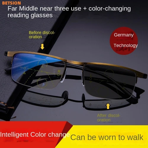 Transition Reading Glasses Photochromic Blue Light Blocking Near Far Multifocal - Picture 2 of 27