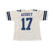 Brandon Aubrey Signed Dallas Cowboys Custom Jersey Beckett Witness BAS COA