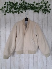 Tna Aritzia Size S Beige Cream Bomber Jacket, Lined, Popper Closure