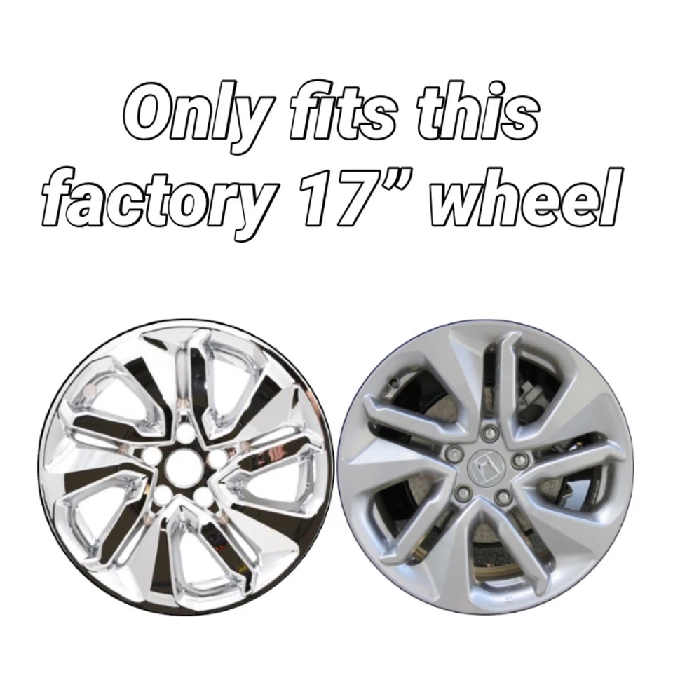 铬 17 英寸车轮皮肤卡扣环盖轮毂盖适用于本田雅阁 LX 2018-22 — 第 2/4 张图片