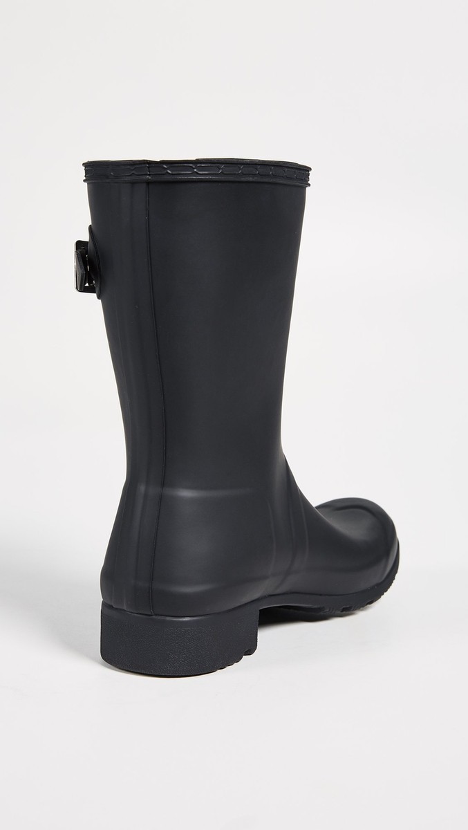 HUNTER Original Tour Short Packable Rain Boots Black 10 M