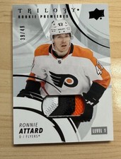 2022-23 UD Trilogy Ronnie Attard Rookie Premieres Triple color Patch 39/49 SP *