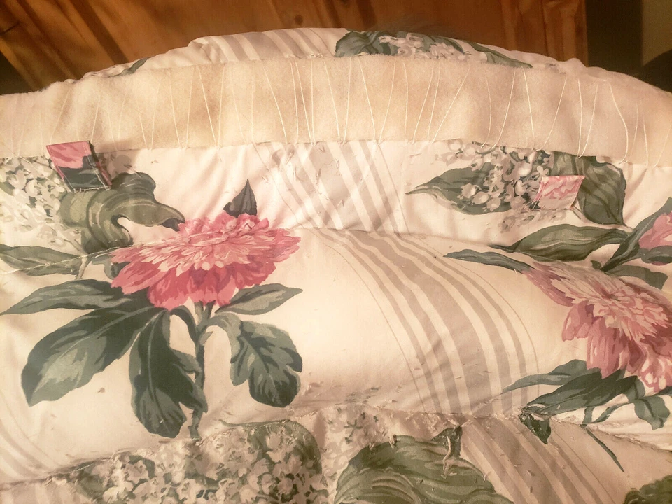 Cabecero de tela suave BLANCO floral REINA FELPA MEDIA LUNA SEATTLE Foto 4 de 4