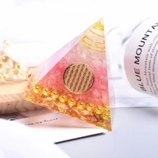 Energy Generator Orgone PYRAMID AMETHYST PERIDOT Healing Natural Crystal Reiki