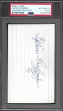 Harry Cooper PGA  30 Tour Wins SIGNED AUTOGRAPH 3x5 INDEX CARD PSA/DNA AUTHENTIC