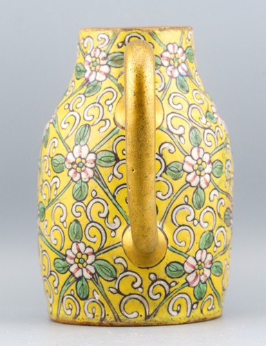 Chinese Yixing Teapot Enamel Yellow Gilt Marks Zhang Cheng 張成造 Qing 19th Century - Picture 4 of 10