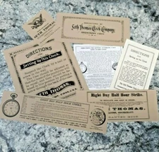 SETH THOMAS CLOCK COMPANYS LABELS FOR ANTIQUE CLOCK RESTORATION 