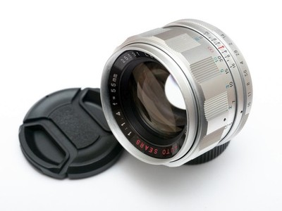 SILVER refinished Ricoh Rikenon Auto Sears  (Tomioka Planar) 55mm f/1.4 m42 lens