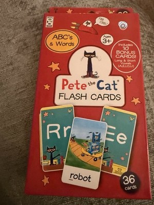  Pete the Cat ABC's & Words Flash Cards 36 Cards Ages 3+ 082224