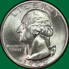 1945-S Washington Quarter Silver Brilliant Uncirculated BU Coin #40541