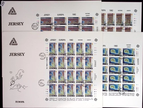 @ JERSEY 1982 - 4 FDC - CEPT - MAPS