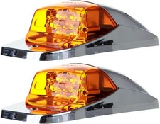 2x Waterproof Amber Led Cab Marker Lights For Truck Roof Running Lights