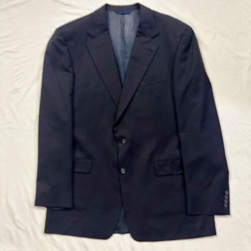 Burberry London, Burberry London Kensington Blazer Mens 43L Black Suit Jacket 100% Wool Coat
