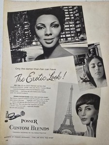 1966 Posner Custom Blends Cosmetics Exotic look Vintage Ad 