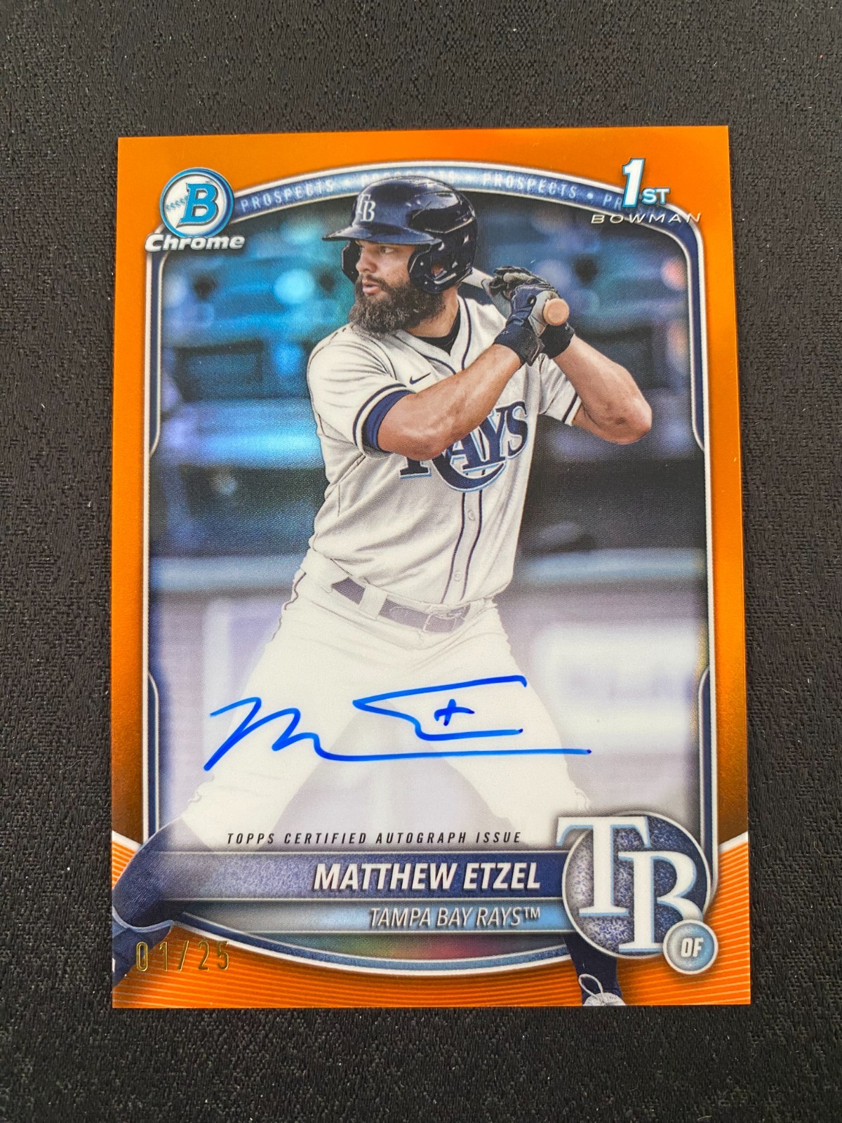 2025 Bowman Chrome Matthew Etzel Auto Orange Refractor 01/25 1st C324