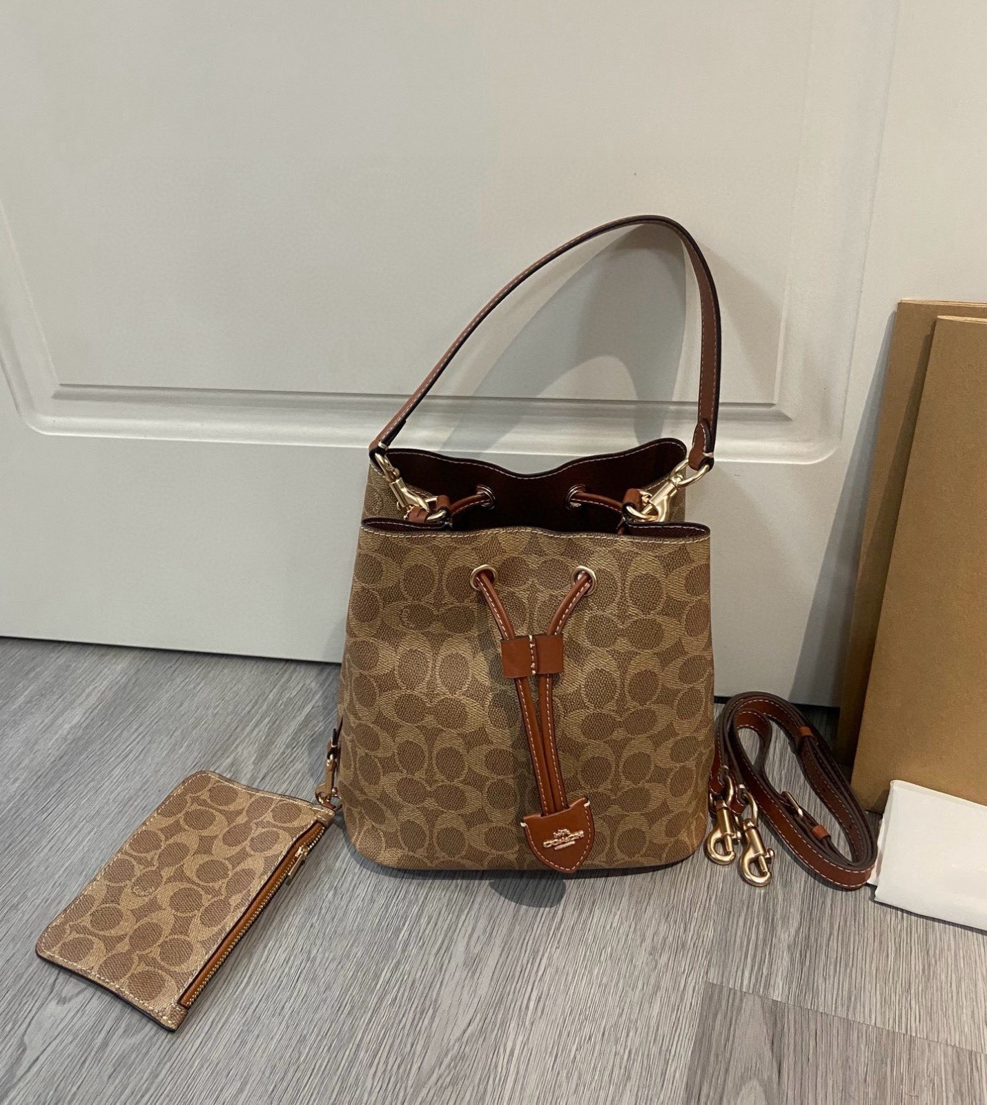 Coach Classic Shoulder Bag - Bucket Style, Width 22, Height 21/14