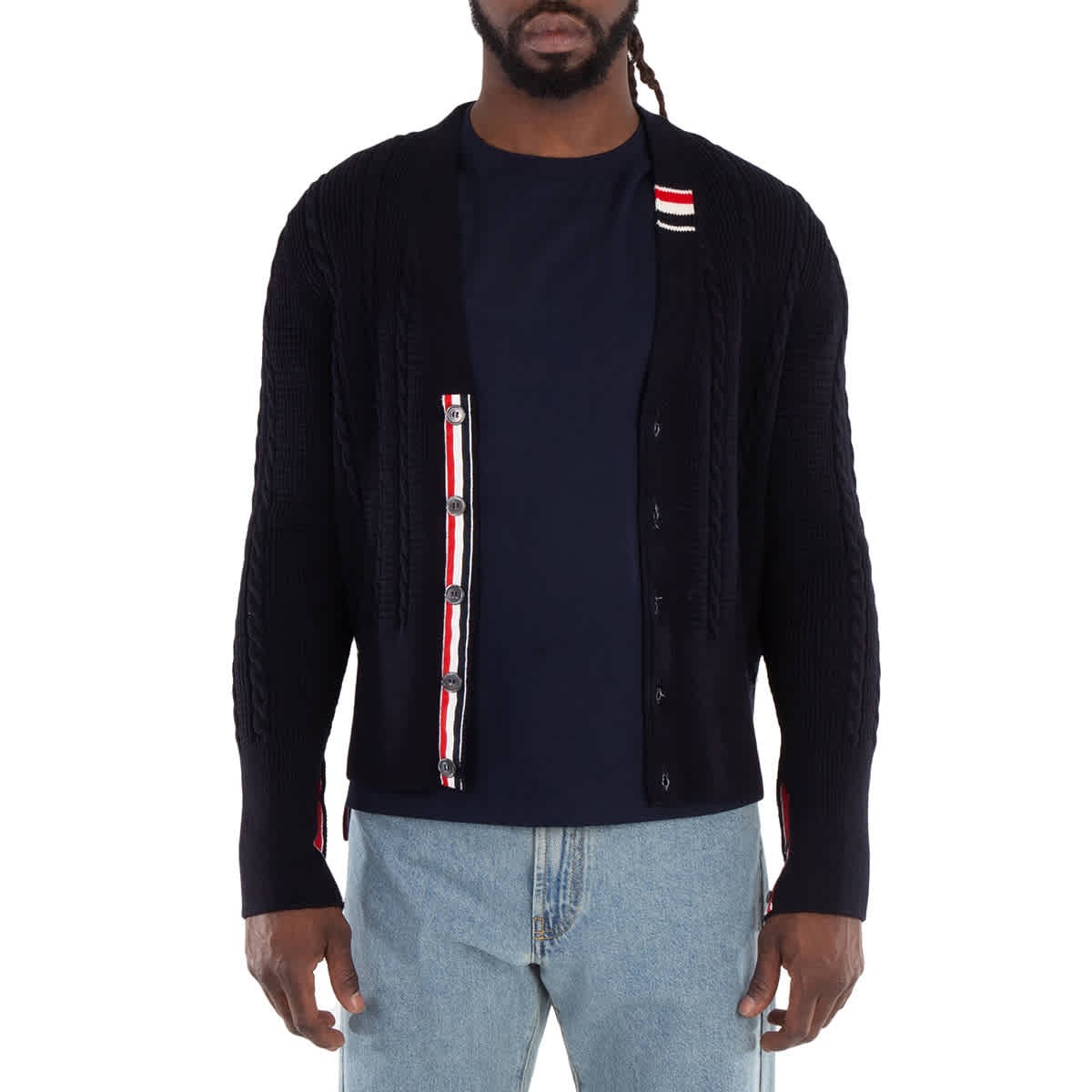 Шерстяной кардиган свободного кроя с V-образным вырезом Thom Browne фирменный размер 3 большой 122090₽