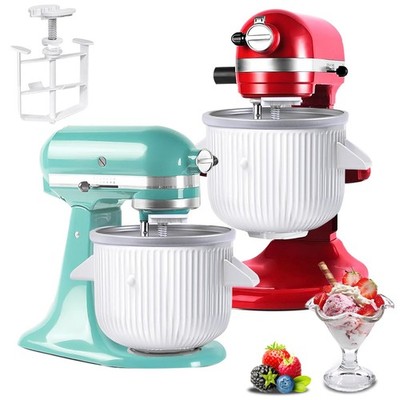 Ice Cream Maker Attachment for Large Attachment, White 