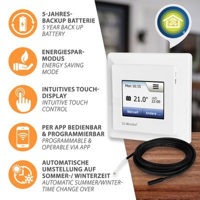 Thermostat WiFi Touchscreen Fussbodenheizung Steuerung  OJ OEM MWD5 SWATT App