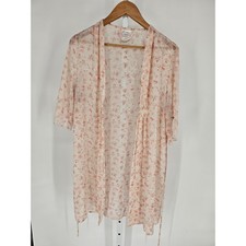 Secret Treasures Womens Sz M Light Pink Floral Knee Length Satin Nightgown