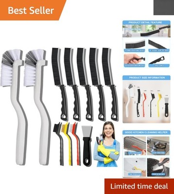 11-Pc Multi-Purpose Crevice Cleaning Brush Set   Perfect for Tight Spaces