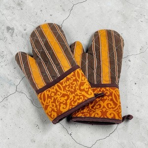 Vintage Waverly Oven Mitt Set Stripes Grandma Core Granny Chic Set Of 2